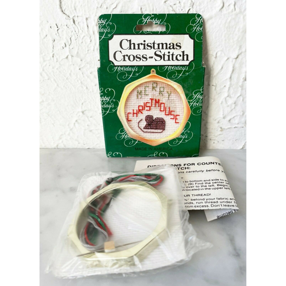 Merry Christmouse Christmas Counted Cross Stitch Ornament Kit w/Frame-Quill Art - Picture 2 of 3